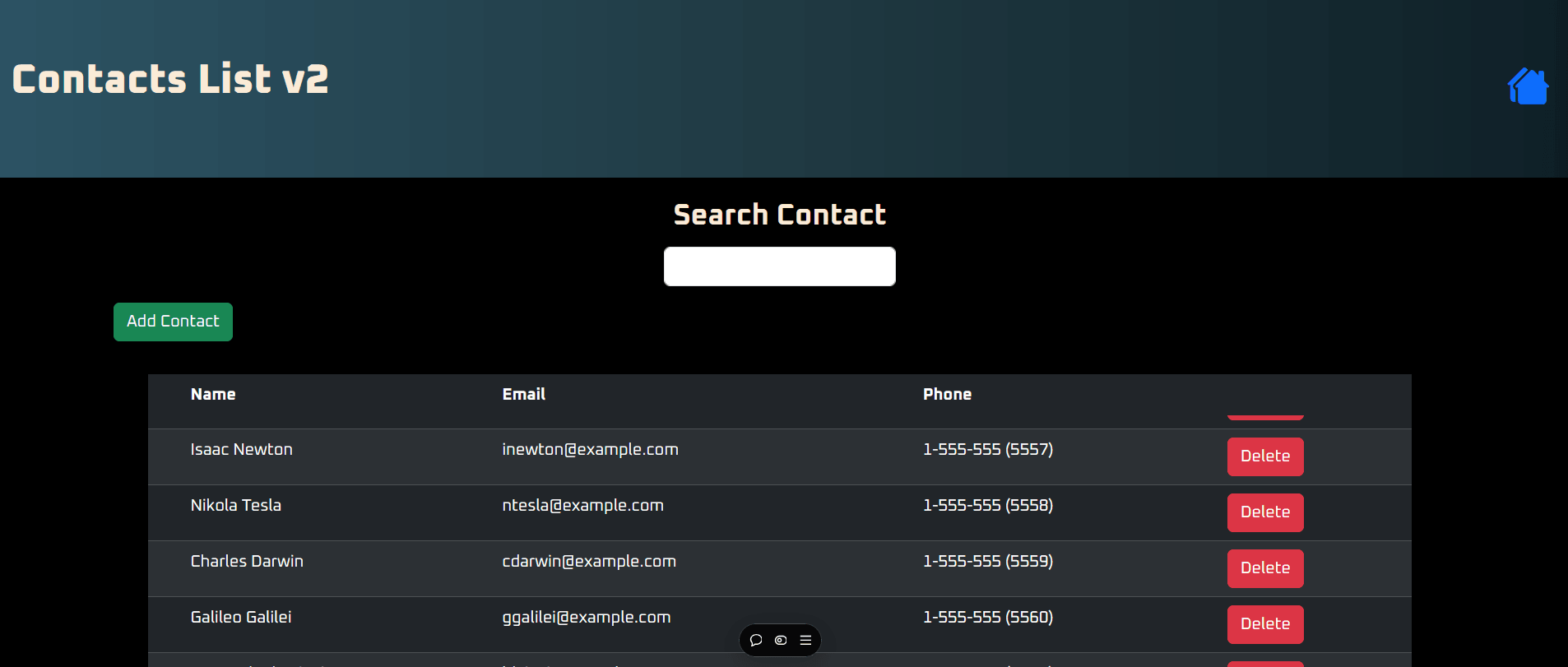 Ben Corbett's Contact List v2 Project